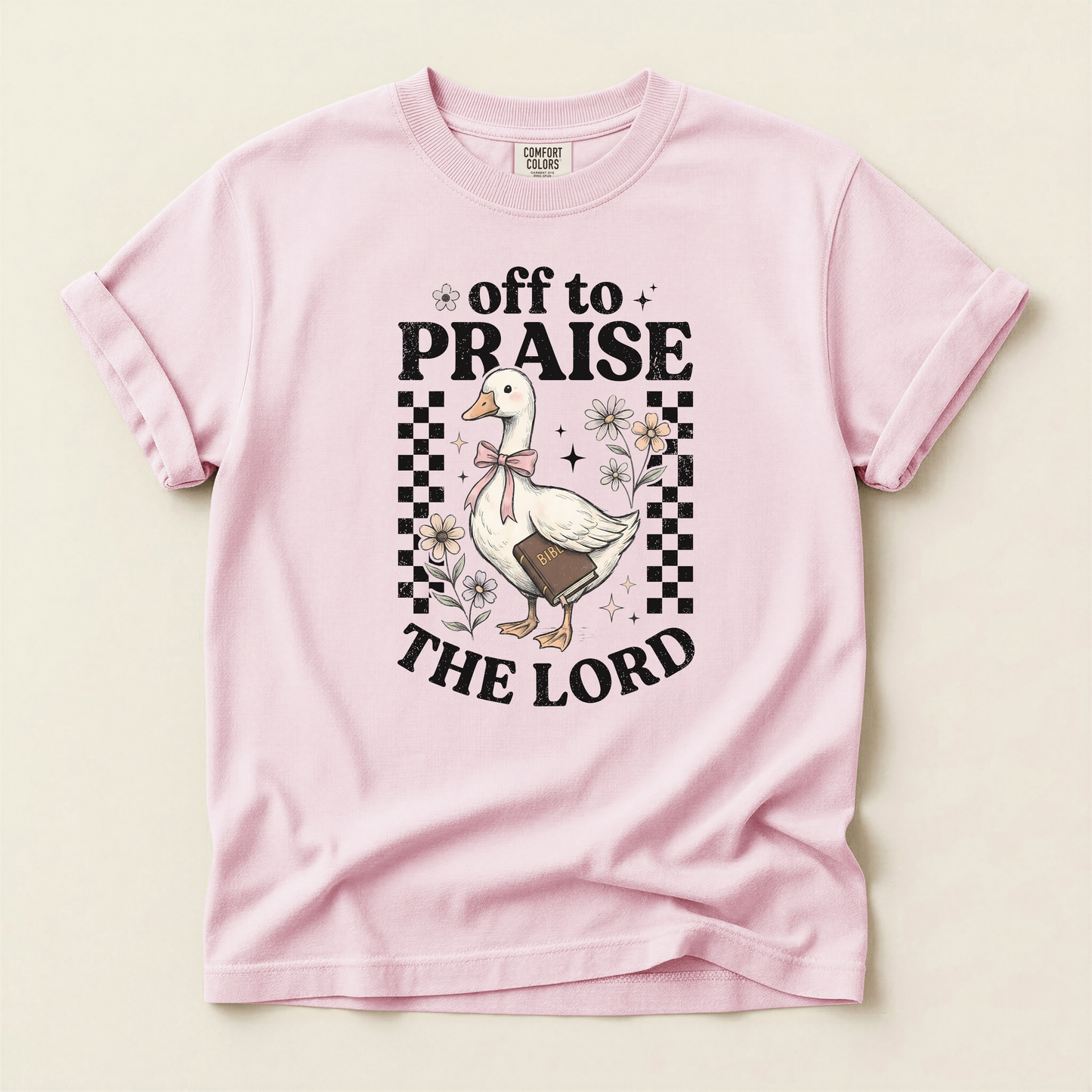 Off To Praise The Lord Goose Tee