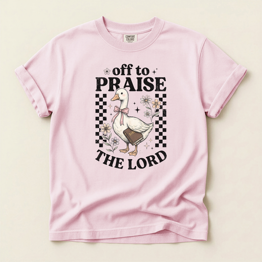 Off To Praise The Lord Goose Tee