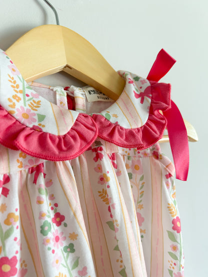 Spring Bow Ruffle Baby Girl Bloomer Set