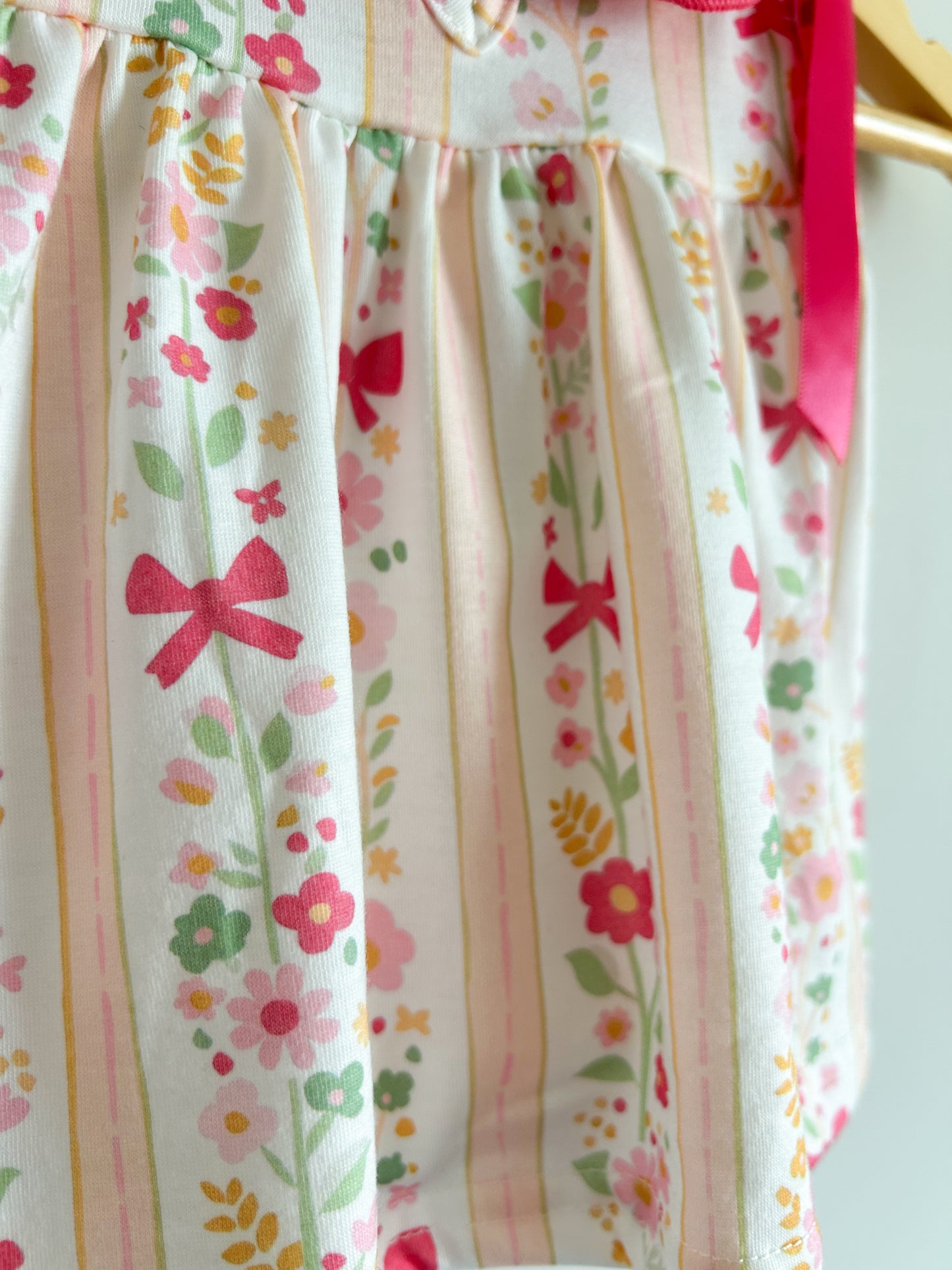 Spring Bow Ruffle Baby Girl Bloomer Set