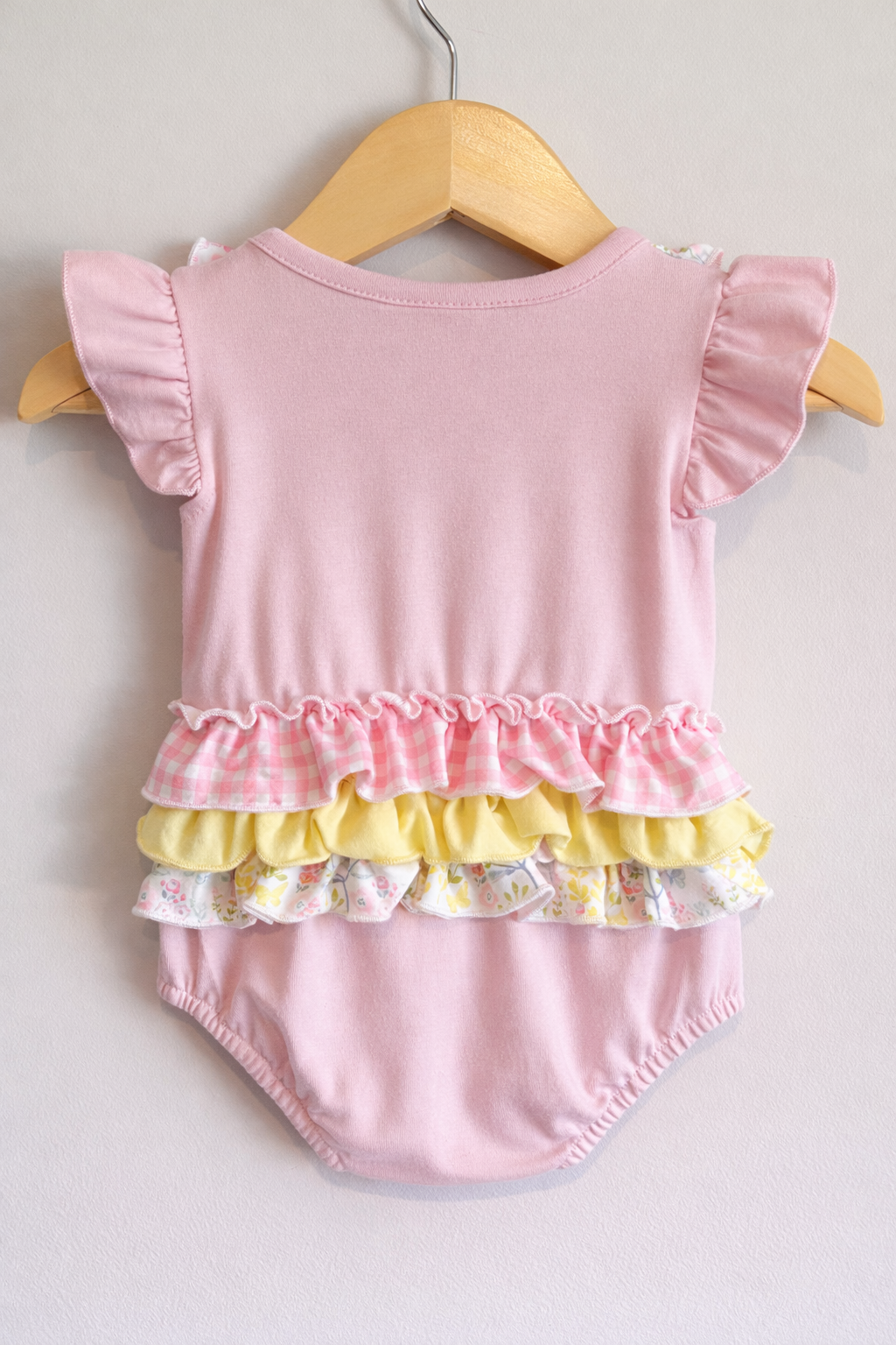 Cross Ruffled Back Infant Romper
