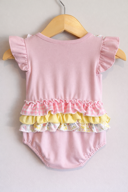 Cross Ruffled Back Infant Romper